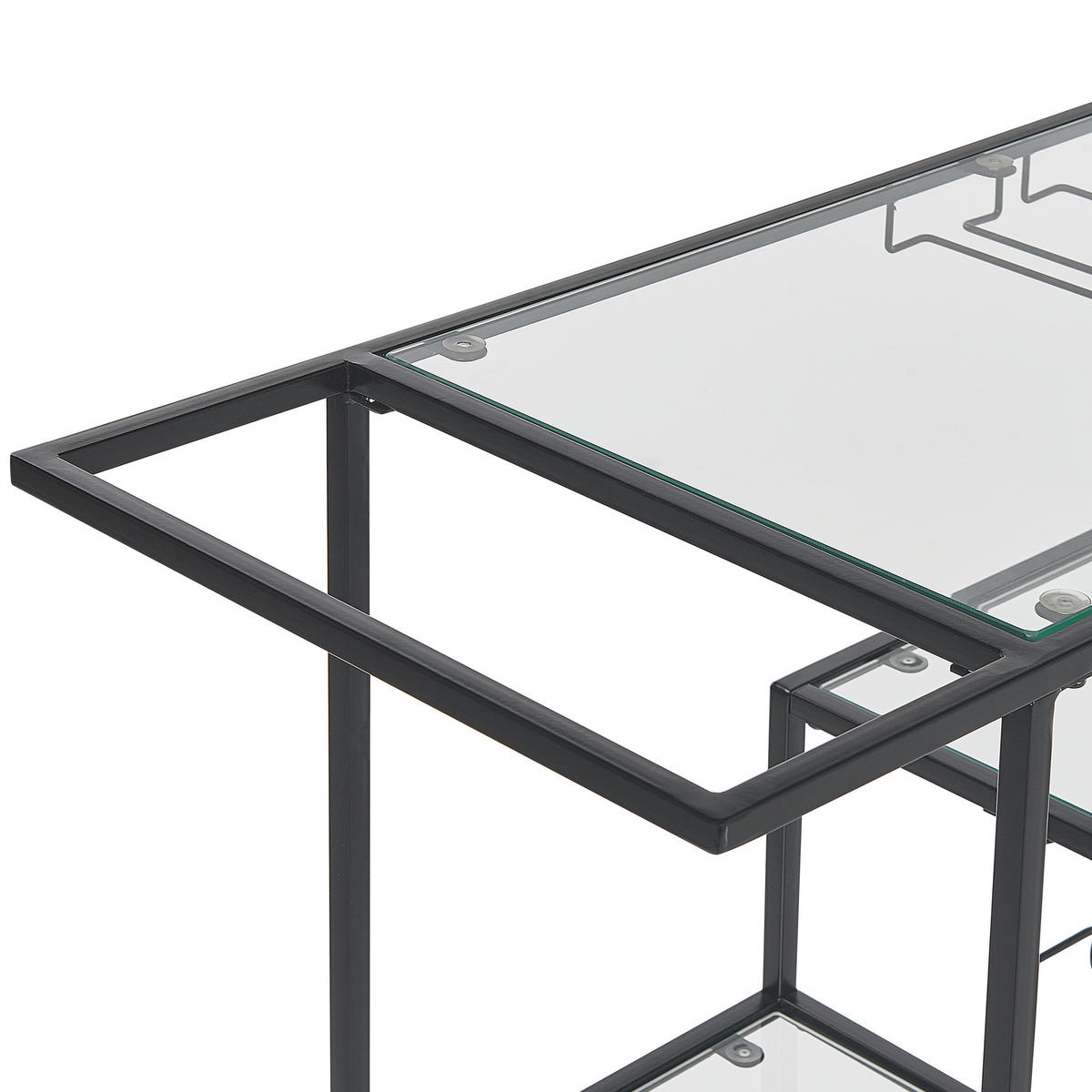 SERVIERWAGEN Schwarz Marcola - Transparent/Schwarz, Metall (103/94/40cm) - Beliani