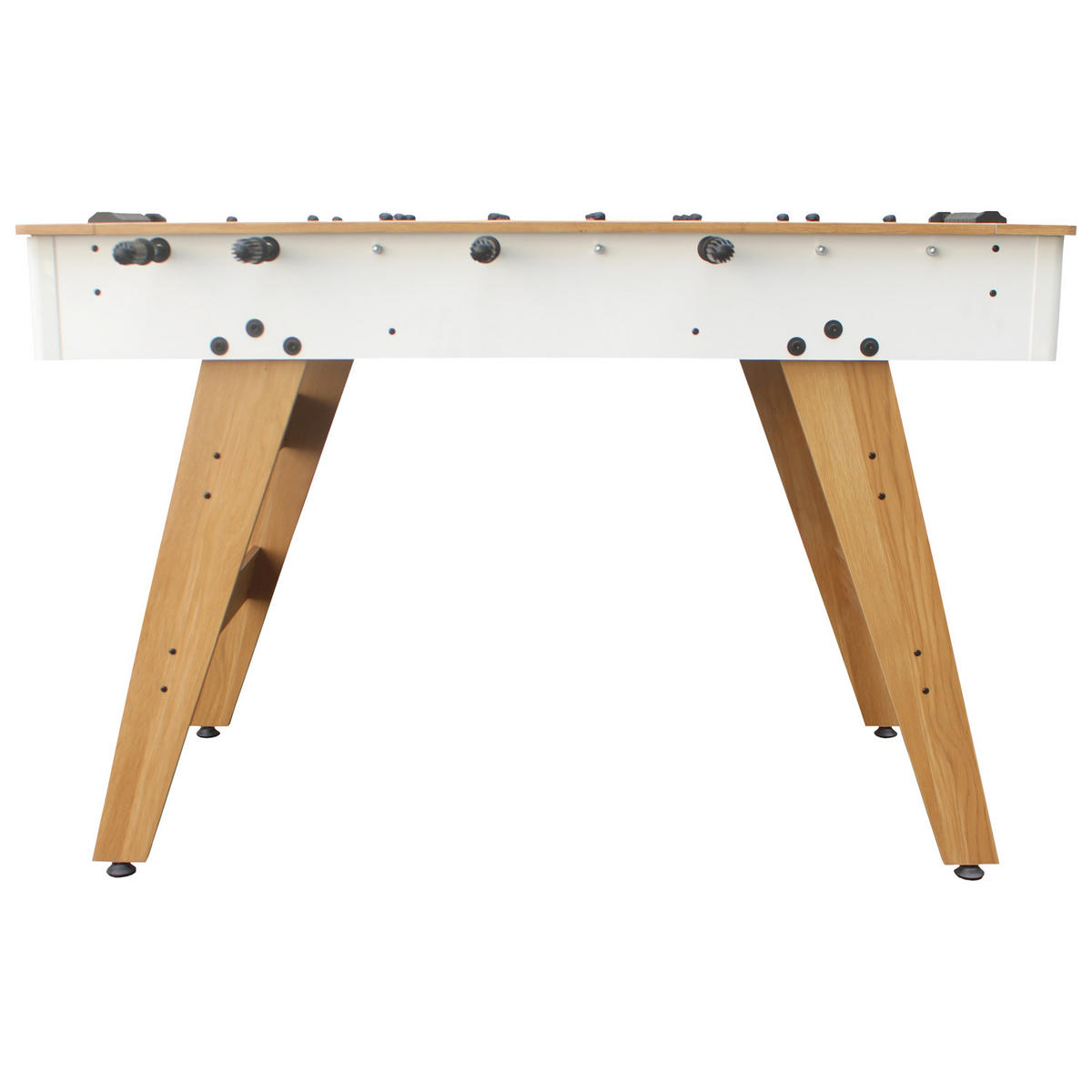 TISCHFUSSBALL Weiß und Holz 120cm - Braun, Holzwerkstoff (65.41/121.9cm) - Happy Garden