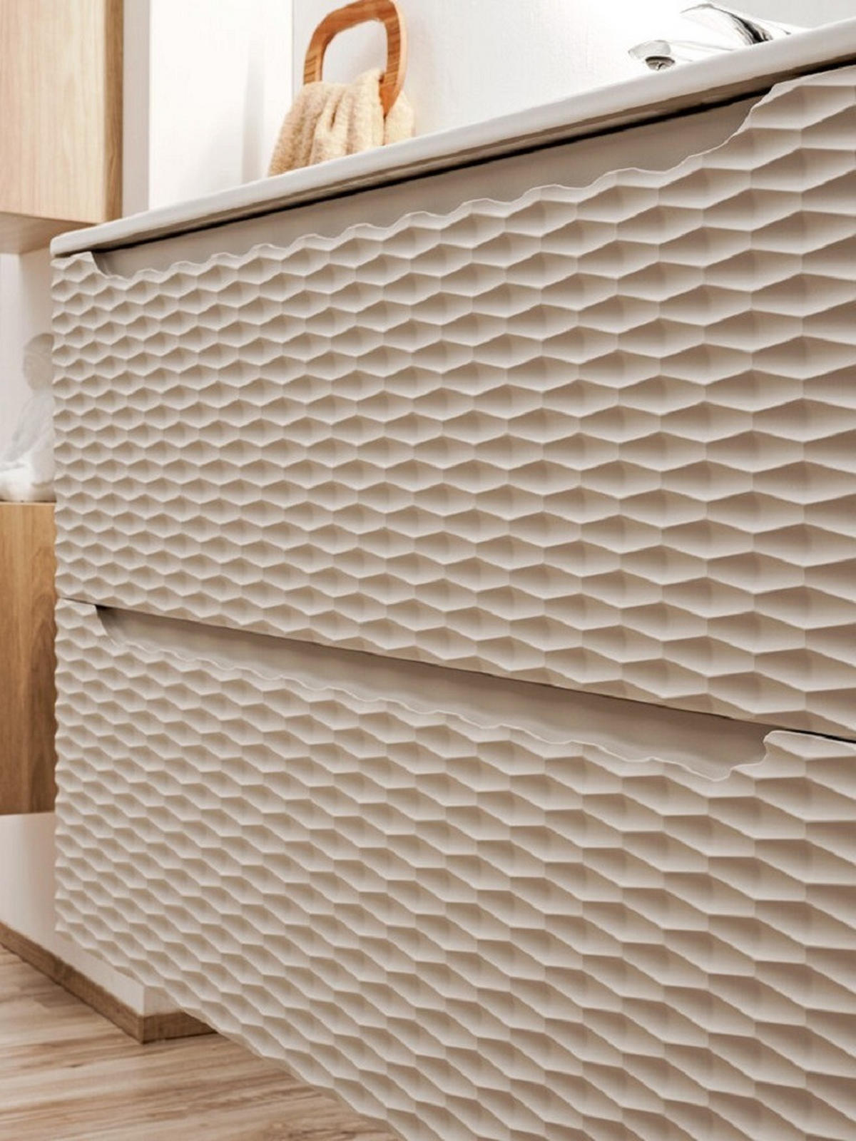 WASCHBECKENUNTERSCHRANK 80 cm 2 Teile - Ocean Beige O BM442 in Beige / Geölter Eiche - Beige, Holz (80/57/46cm)