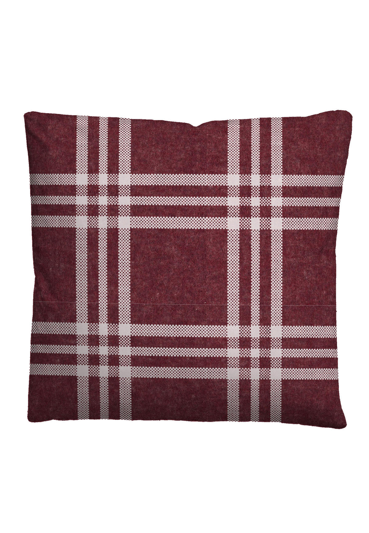BETTWÄSCHE-GARNITUR Melange Karo burgund, 135x200 cm + 80x80 cm - Bordeaux, Textil (135/200cm) - biberna