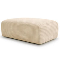POLSTERHOCKER - Cord - Beige/Schwarz, Kunststoff/Textil (110/40/72cm) - home24