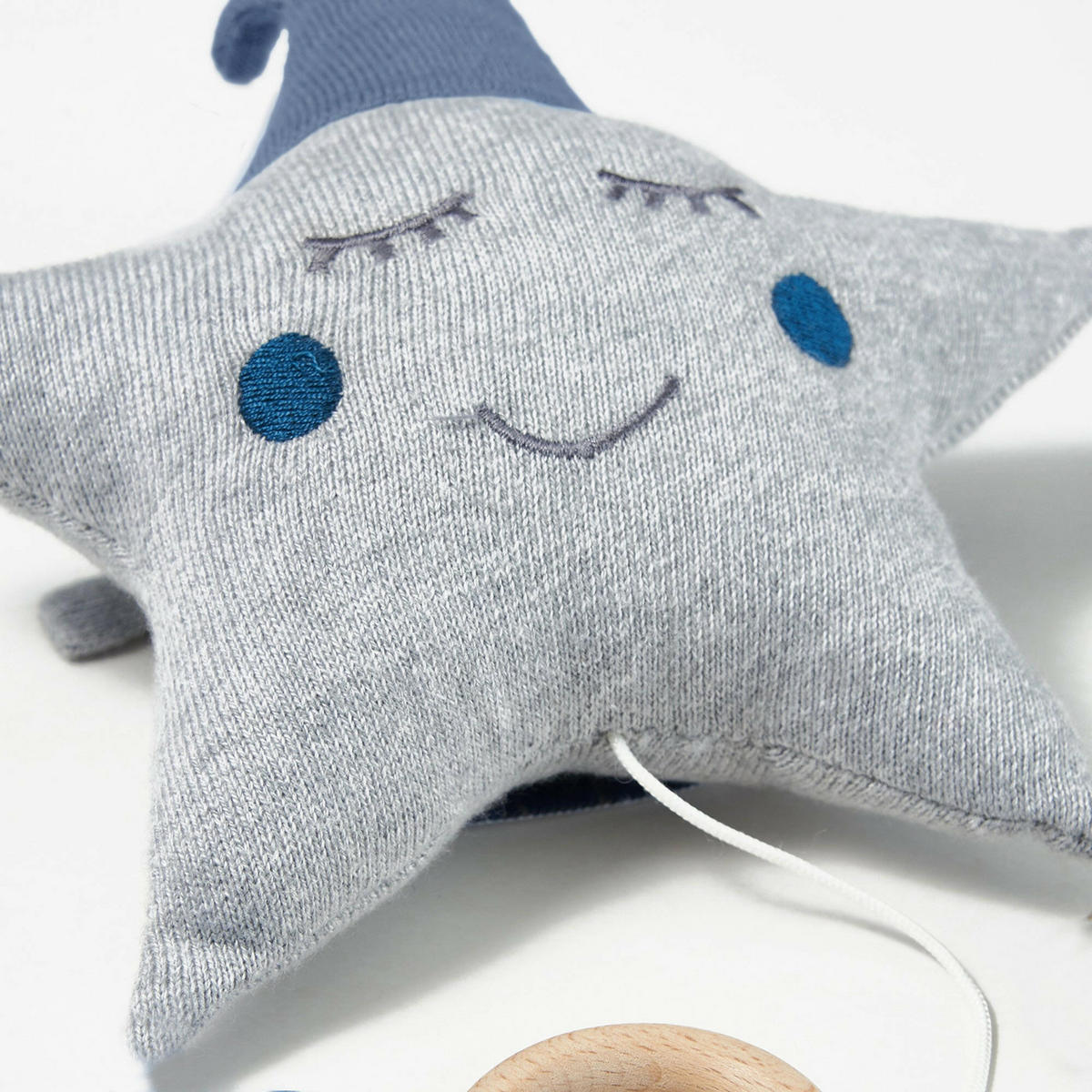 SPIELUHR Baby - Set mit Spieluhr + Rassel Blau - Blau, Textil (15/4/22cm) - nordic coast company