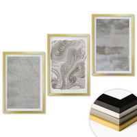 WANDBILDER 3er Set - 40x60 cm Goldrahmen - Industrielle abstrakte Muster - Goldfarben, Kunststoff (40/60cm) - ArtPrintCave