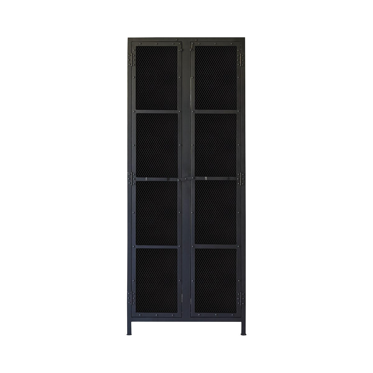 Tikamoon Geschirrschrank Schwarz 70x175x35 cm