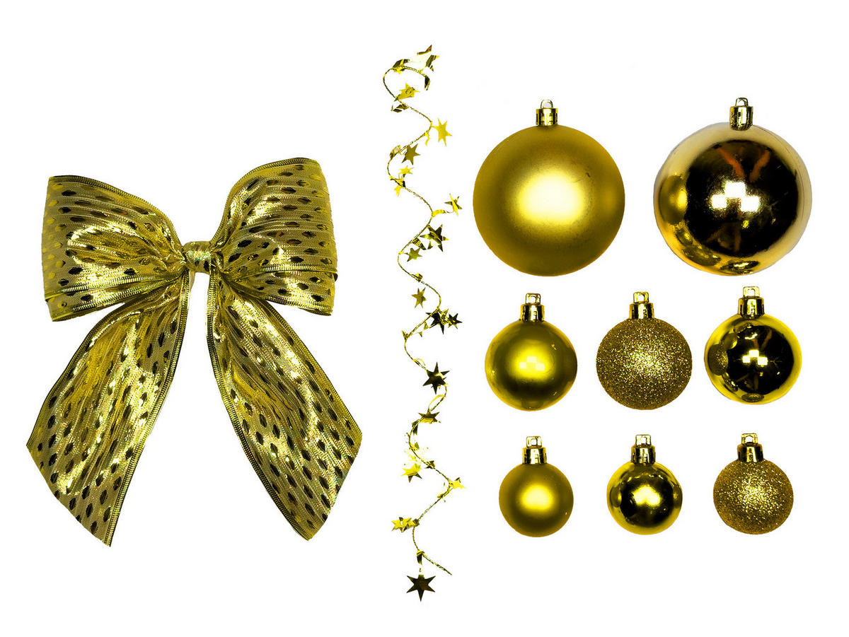 LAALU WEIHNACHTSBAUM geschmückt künstlich GOLDEN CHRISTMAS 60 cm mit LED-Beleuchtung IN FLOWER - Goldfarben/Weiß, Kunststoff (60cm) - LAALU