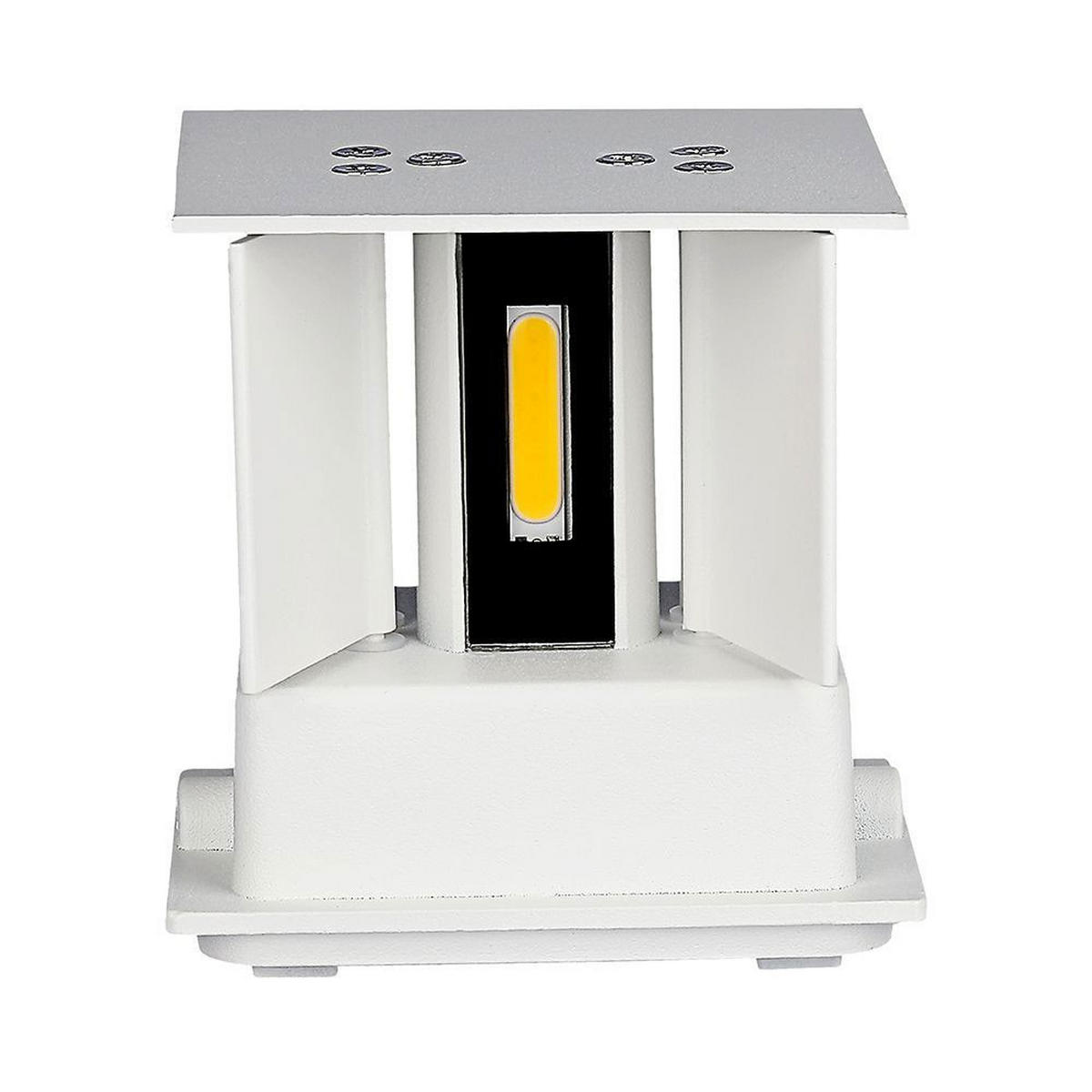 LED AUSSEN-WANDLEUCHTE Aluminium Weiß - Weiß, Metall (10/10/10cm)