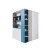 ECKKLEIDERSCHRANK Planet 01 L / P - Blau/Eichefarben, Holzwerkstoff (135/190/135cm)