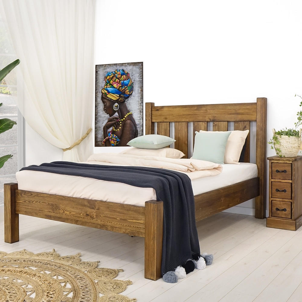 BETT aus Massivholz Rustyk Mieszko II 140x200 - Dunkelbraun, Holz (140/200cm) - Seart