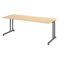 SCHREIBTISCH Serie-Z 80/200/74 cm in Ahornfarben/Graphitfarben - Ahornfarben/Graphitfarben, Holzwerkstoff (80/200/74cm) - bümö