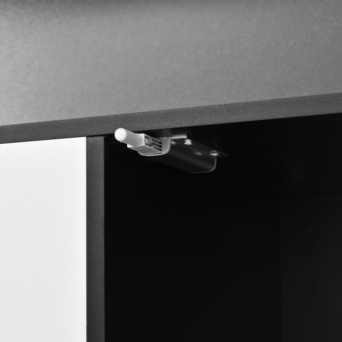 BUFFET DE-37583 120/40/160 cm mit LED-Beleuchtung Weiß/Schwarz - Schwarz/Weiß, Holzwerkstoff (120/160/40cm) - ComfortXL