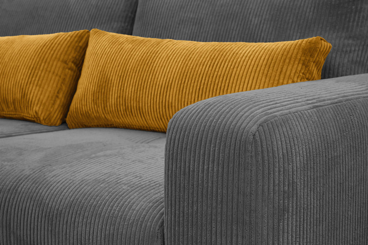 SOFA OLI 3-Sitzer, dunkelgrau - Dunkelgrau, Holz/Textil (208/91/108cm) - Courtois Laville