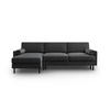 AUSKLAPPBARES-ECKSOFA links mit Container Scott aus Samt grau 5 Sitzplätze - Grau, Textil (142/212cm) - Micadoni