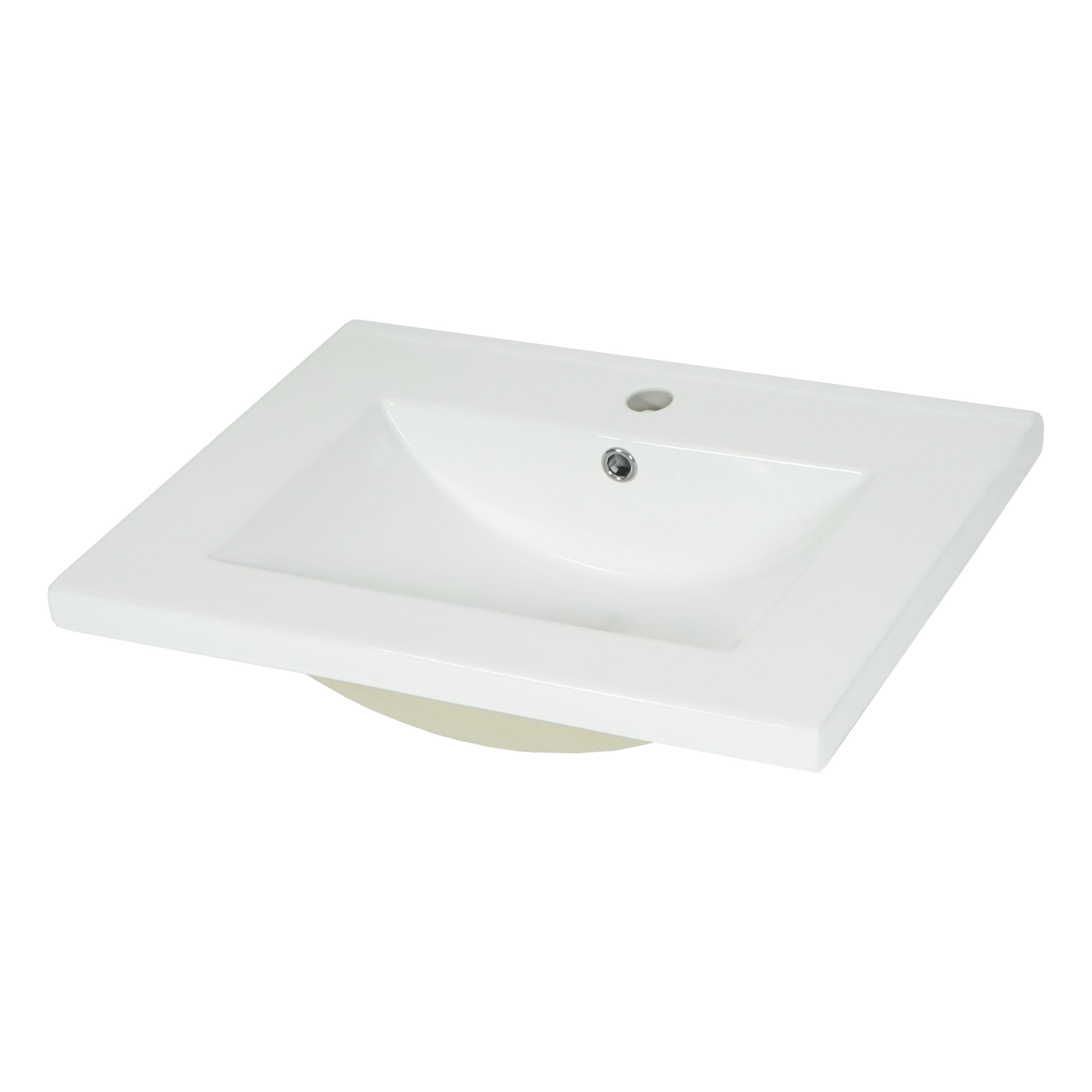 WASCHBECKEN eckig Weiß - Weiß, Keramik (61/17/47cm) - MCW