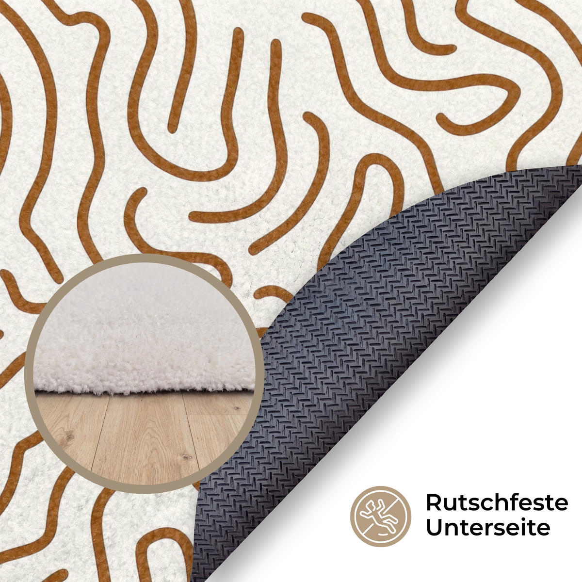 KOBERCE - Minimalistický - Vzor - Terakota - 150x150 cm - hnedá, textil/plast (150/0.4cm) - OnlyWow