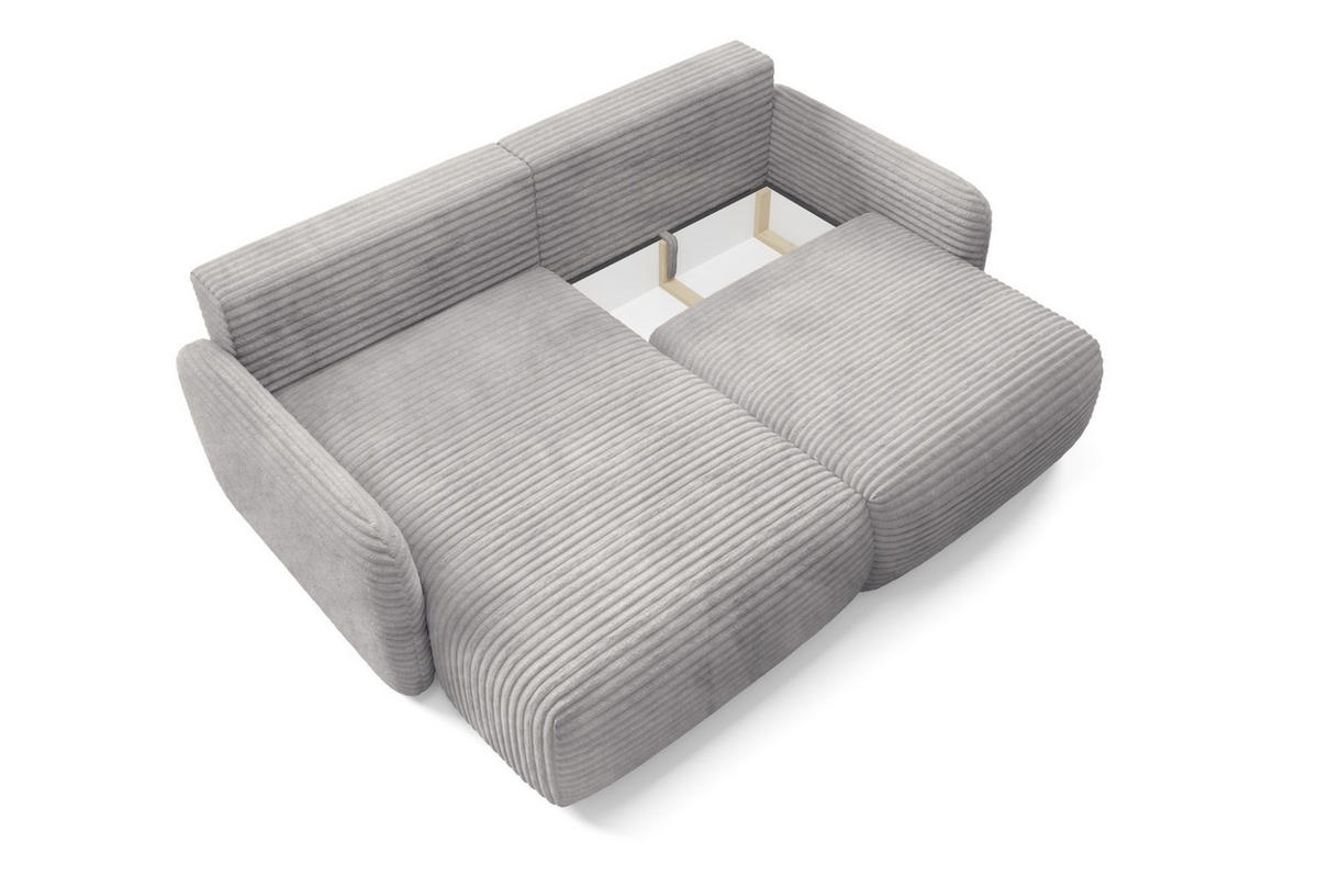 ECKSOFA Simone Mit Schlaffunktion - Grau, Holzwerkstoff/Textil (240/165cm) - Fun Möbel