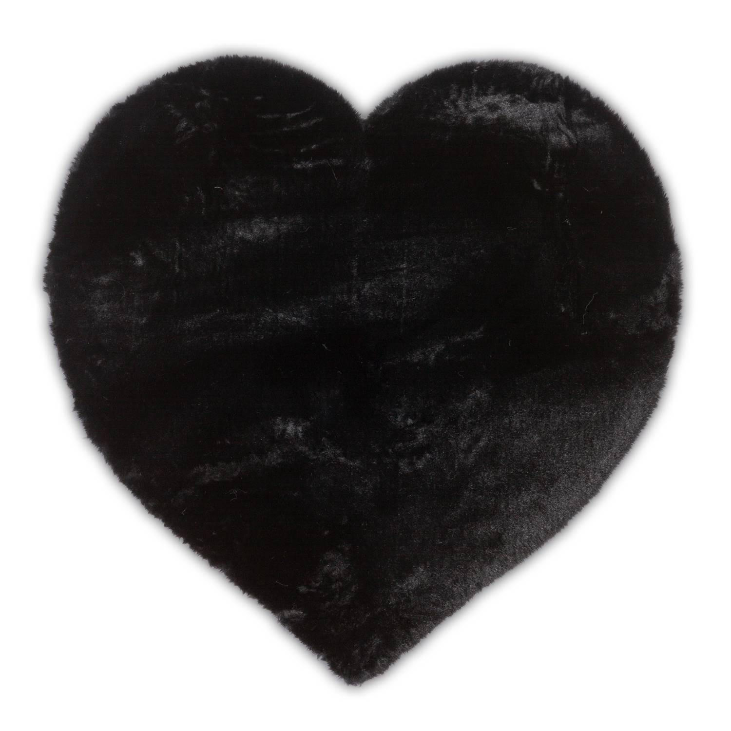 KUNSTFELLTEPPICH Chiara 90x90 cm - Schwarz, Textil (90/90cm) - Gino Falcone