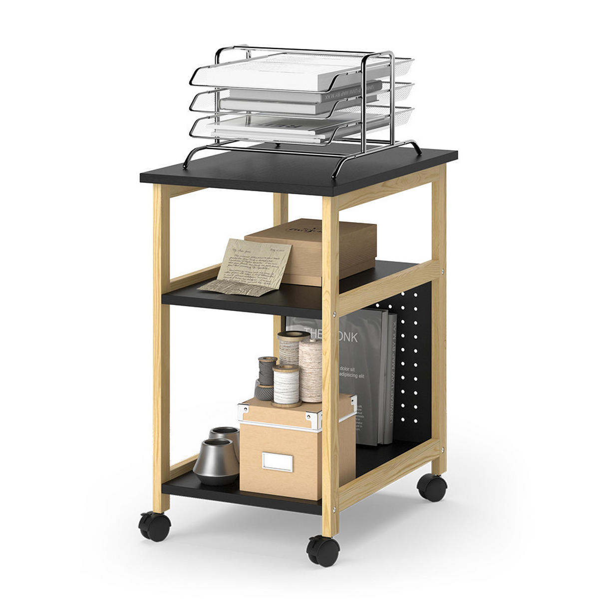 VOZÍK Elvia Černá - černá, kompozitní dřevo (51/36/61cm) - Vicco