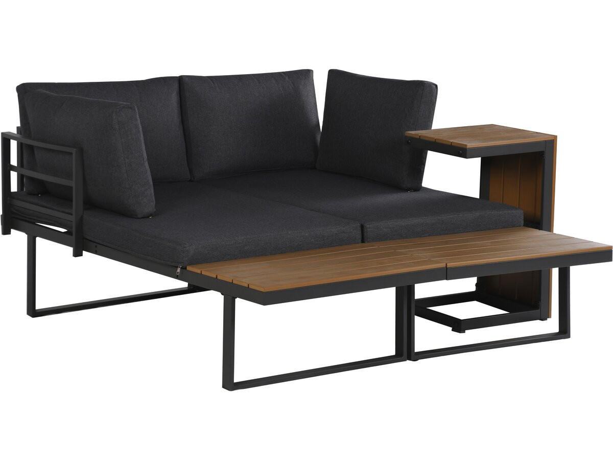 LOUNGEGARNITUR Sylva 4-Sitzer Grau - Grau, Metall - Habitat Garten