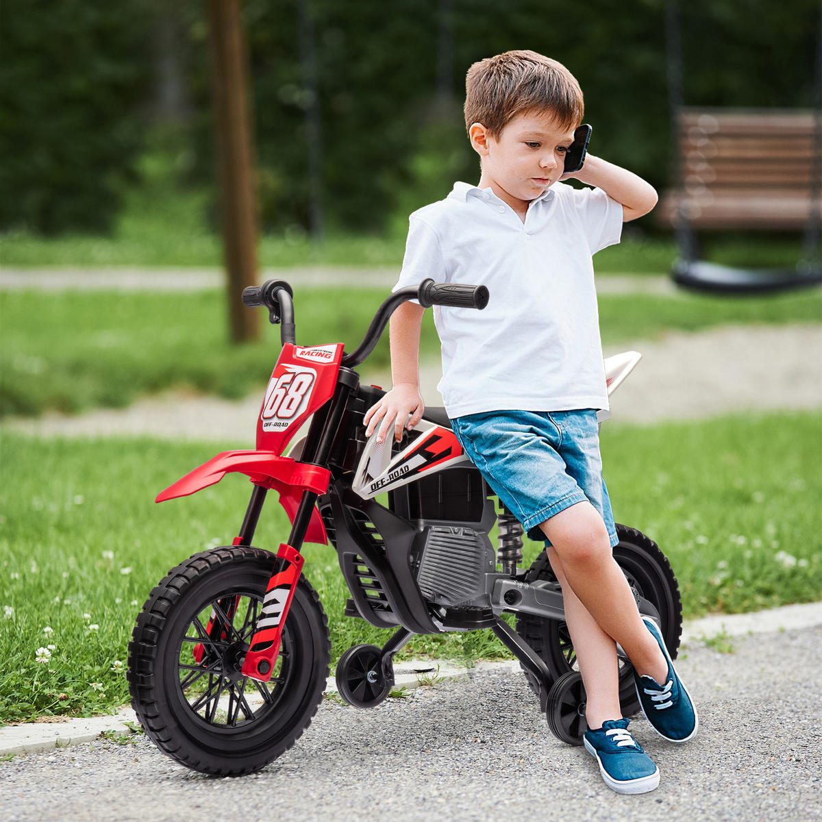 ELEKTRO-MOTORRAD DE-13116 2 Motoren Rot - Rot, Kunststoff (107/56/70cm) - ComfortXL