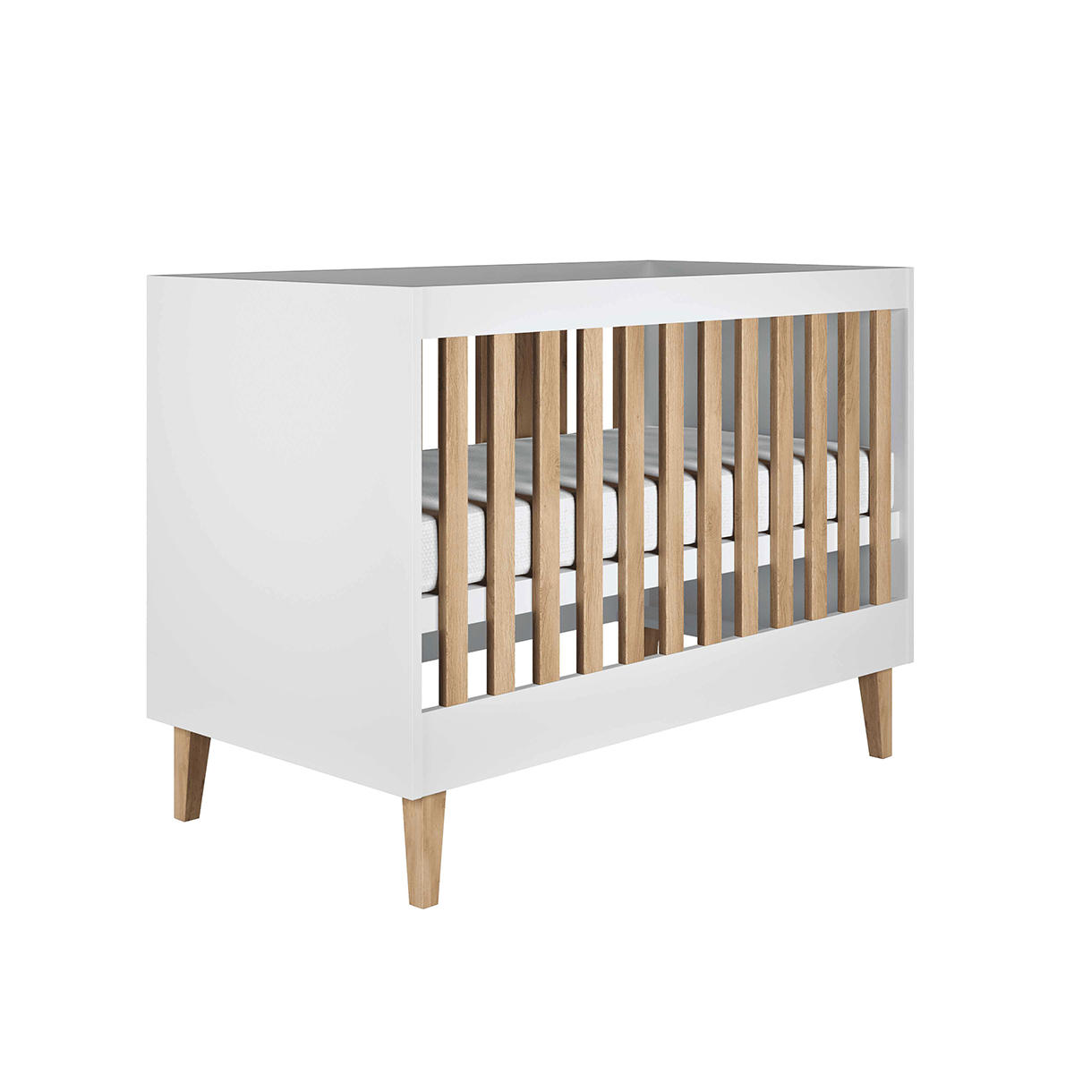 DJETETSKI KREVET Kubi bez ladice, bez madraca, bijeli 120/60 - bijela, drvni materijal (60/120cm) - Petits-meubles