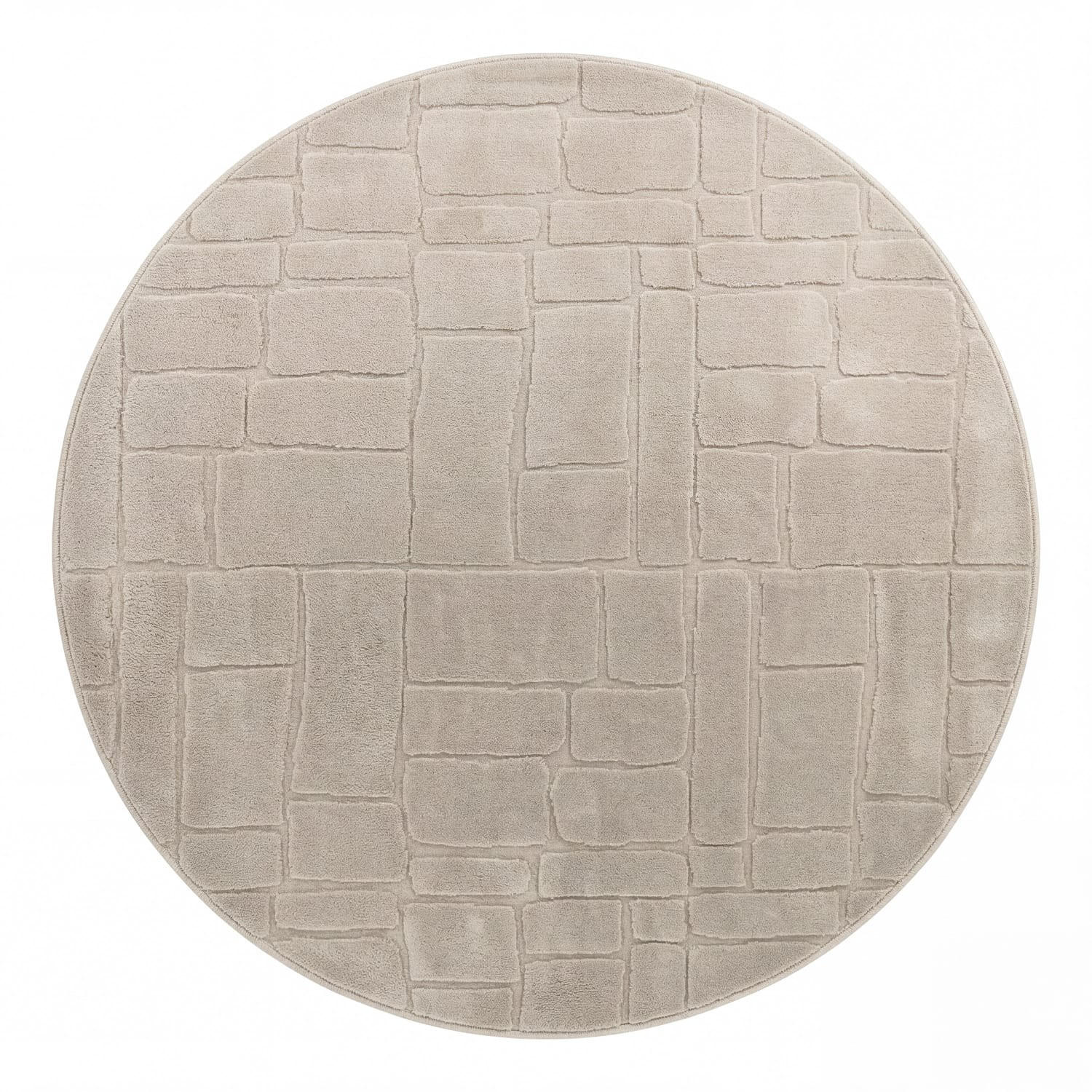Paco Home Hochflorteppich Beige 160x160 cm