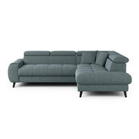 ECKSCHLAFSOFA mit Bettkasten und induktiver Ladefläche + LED - Schwarz/Grün, Holz/Textil (195/246cm) - Cotta