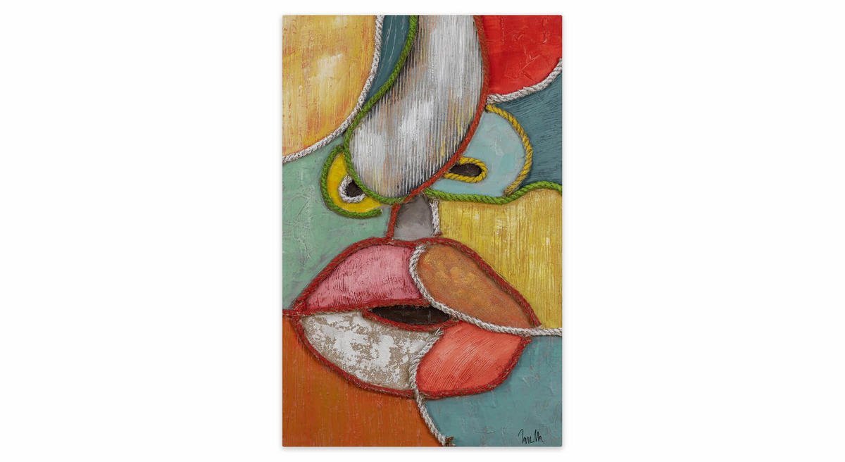 ACRYLBILD HANDGEMALT 60/90 cm - Multicolor, Holz/Textil (2.4/90cm) - KUNSTLOFT