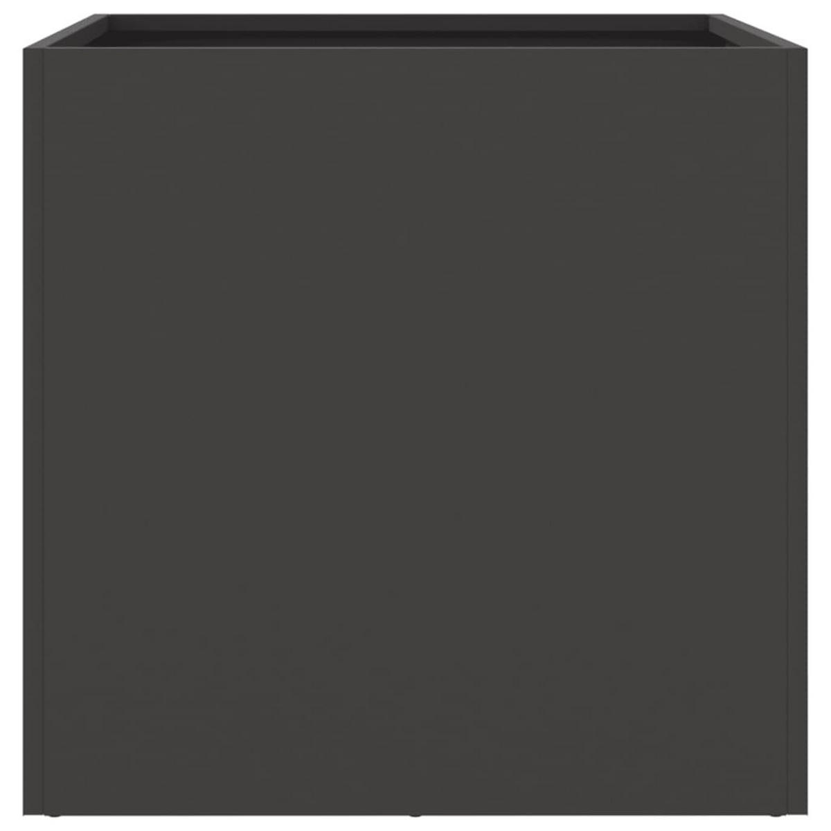 PFLANZKÜBEL 2er Set Schwarz 49/47/46 Cm Stahl - Schwarz, Metall (49/46/47cm) - vidaXL