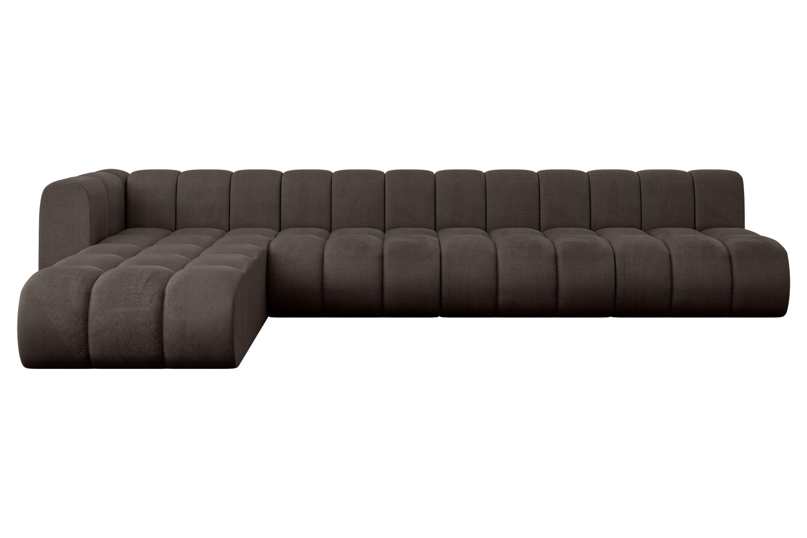 ECKSOFA modulares Sofa Darnel-L3 - 387x177x70 cm Braun - Braun, Holzwerkstoff/Textil (387/177cm) - ALTDECOR