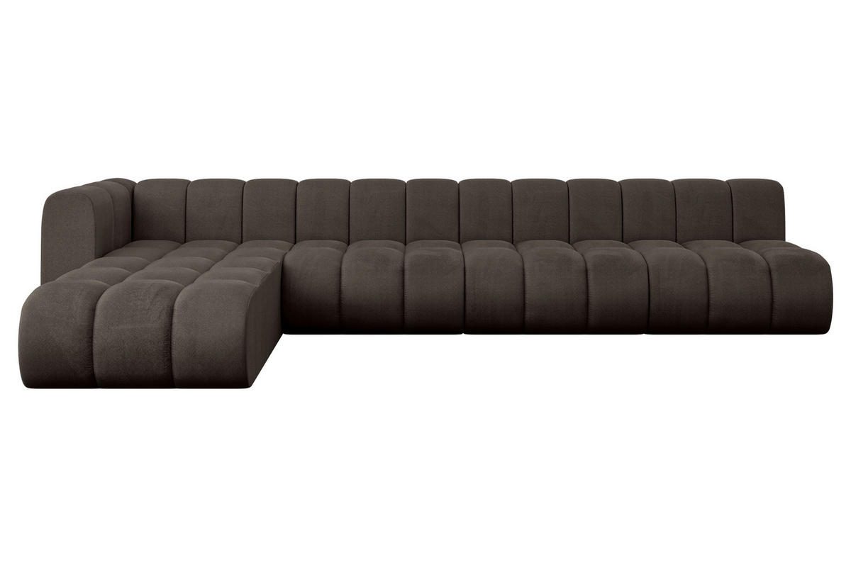 ECKSOFA modulares Sofa Darnel-L3 - 387x177x70 cm Braun - Braun, Holzwerkstoff/Textil (387/177cm) - ALTDECOR
