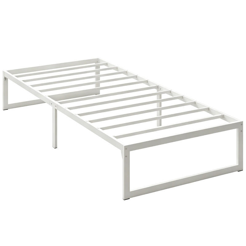 BETTGESTELL 90/200 cm DE-32876 mit Stauraum und Stahl-Lattenrost Weiß - Weiß, Metall (90/200cm) - ComfortXL
