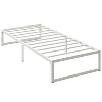 BETTGESTELL 90/200 cm DE-32876 mit Stauraum und Stahl-Lattenrost Weiß - Weiß, Metall (90/200cm) - ComfortXL