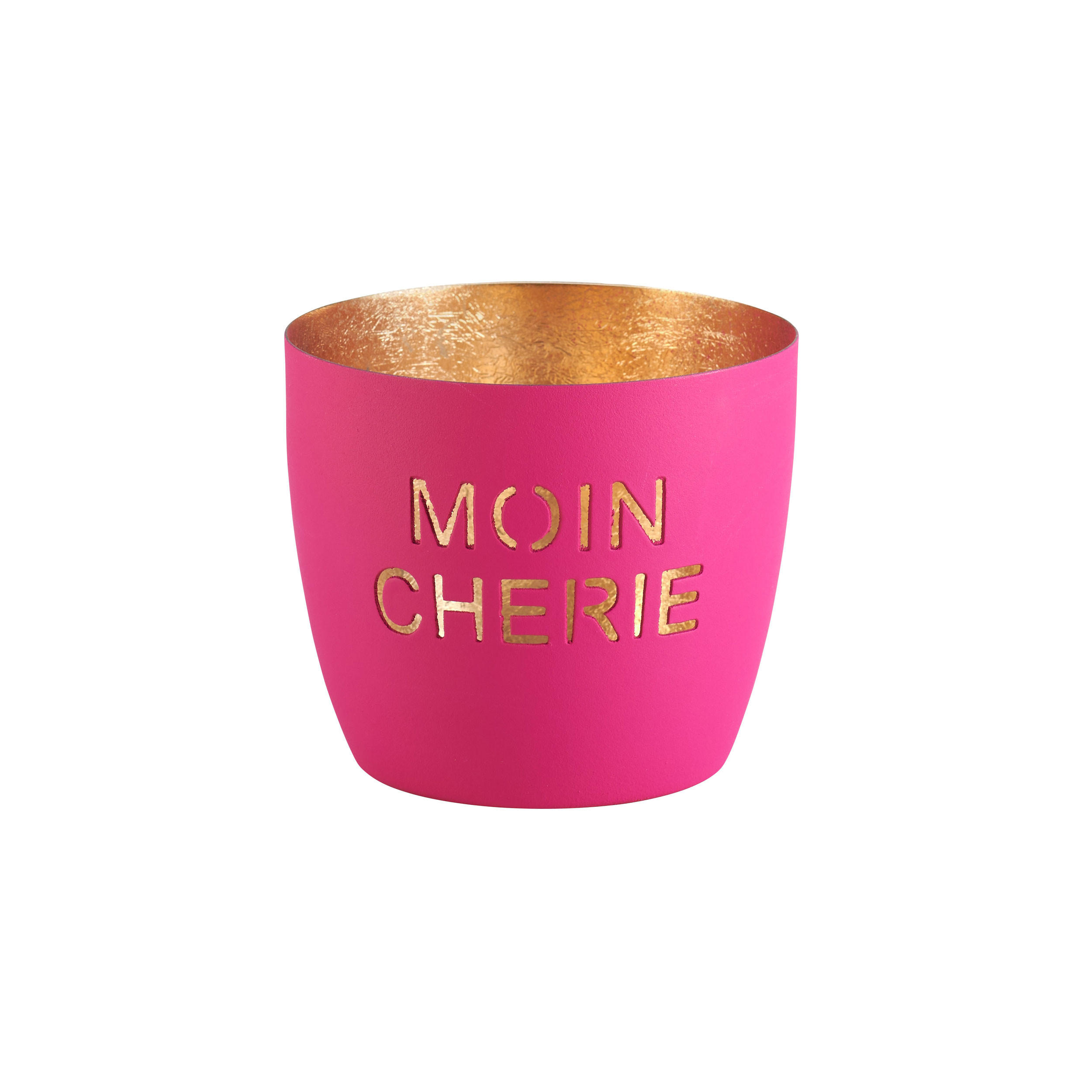 TEELICHTHALTER Madras Moin Cherie M, Eisen, neon purple / Gold, H 8.5 cm - Lila, Metall (8cm) - Gift Company