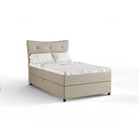 BOXBETT Nevada 120x200 cm Polsterbett mit hochwertiger Bonell-Matratze und Topper - ecru - Ecru, Holz (120/200cm) - Panda Möbel