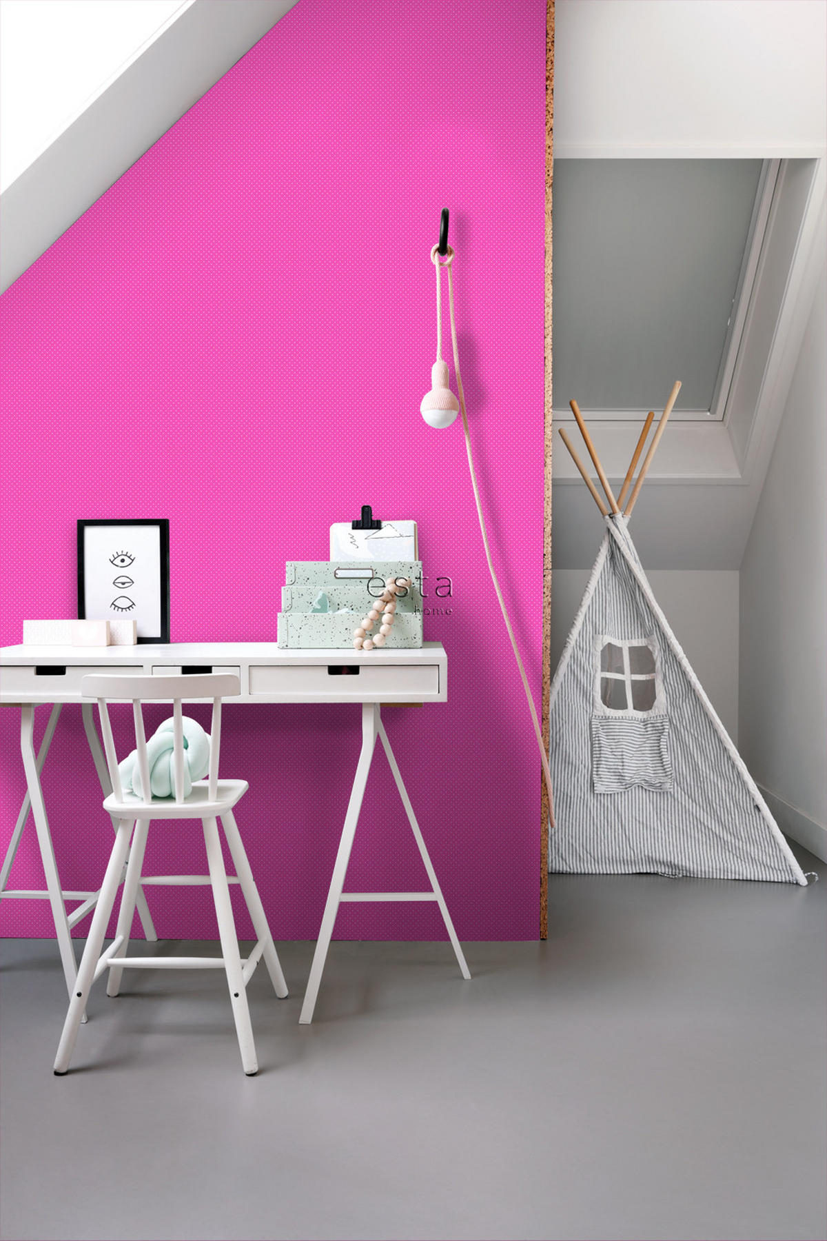 TAPETE feine Punkte 53 cm x 10.05 m - Pink, Papier (53/0.1cm) - ESTAhome