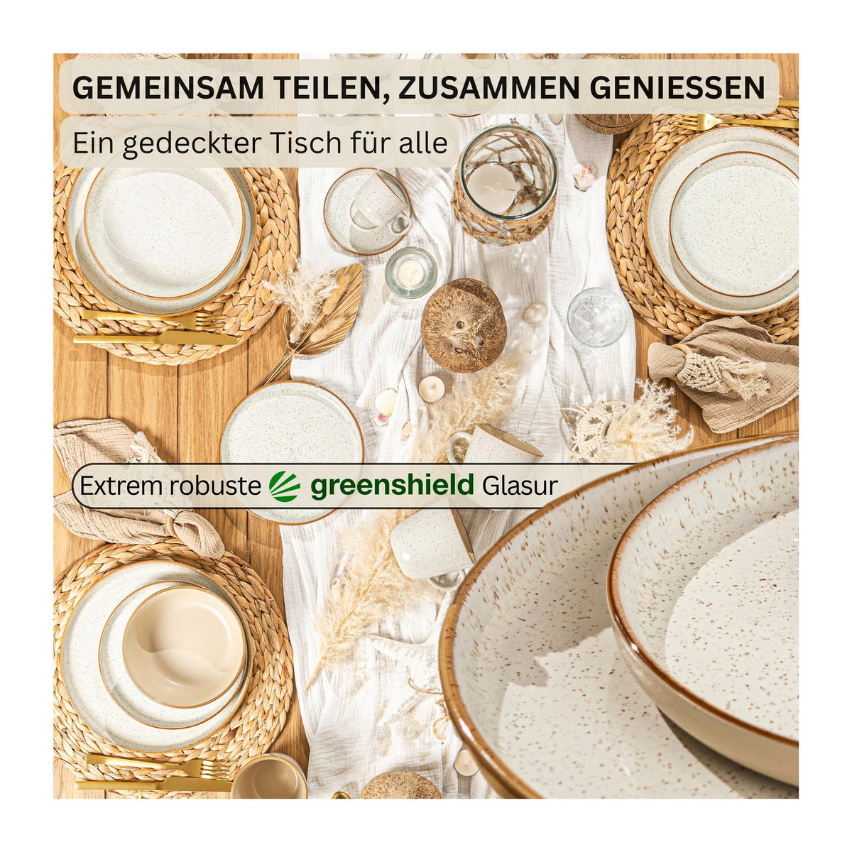 DESSERTTELLER SET RIO CREME - 4 teilig aus Steingut - Creme, Keramik (13cm) - Sänger