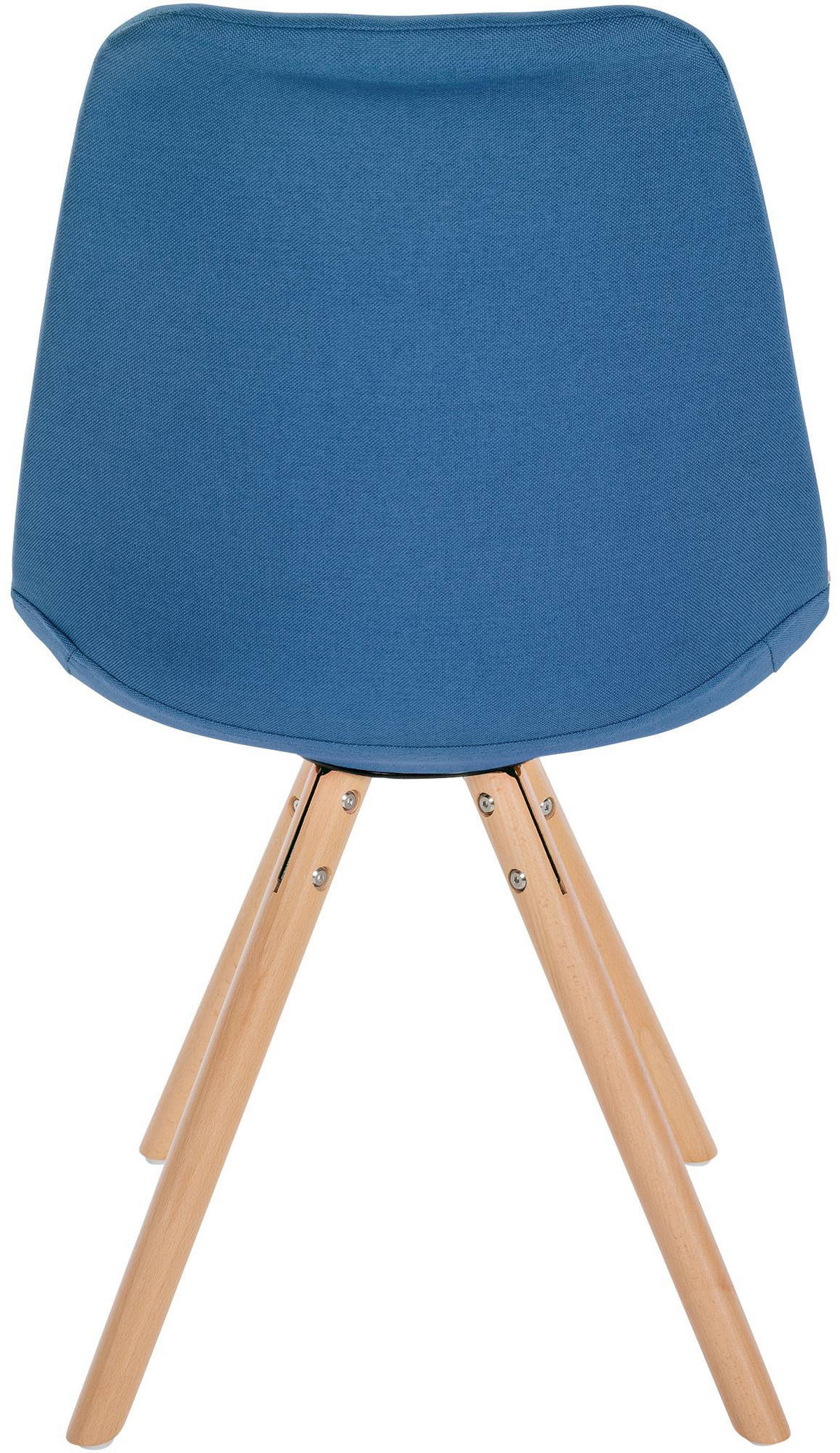 STUHL Stoff blau - Blau/Eukalyptusholzfarben, Holz/Textil (48/81/54cm) - CLP