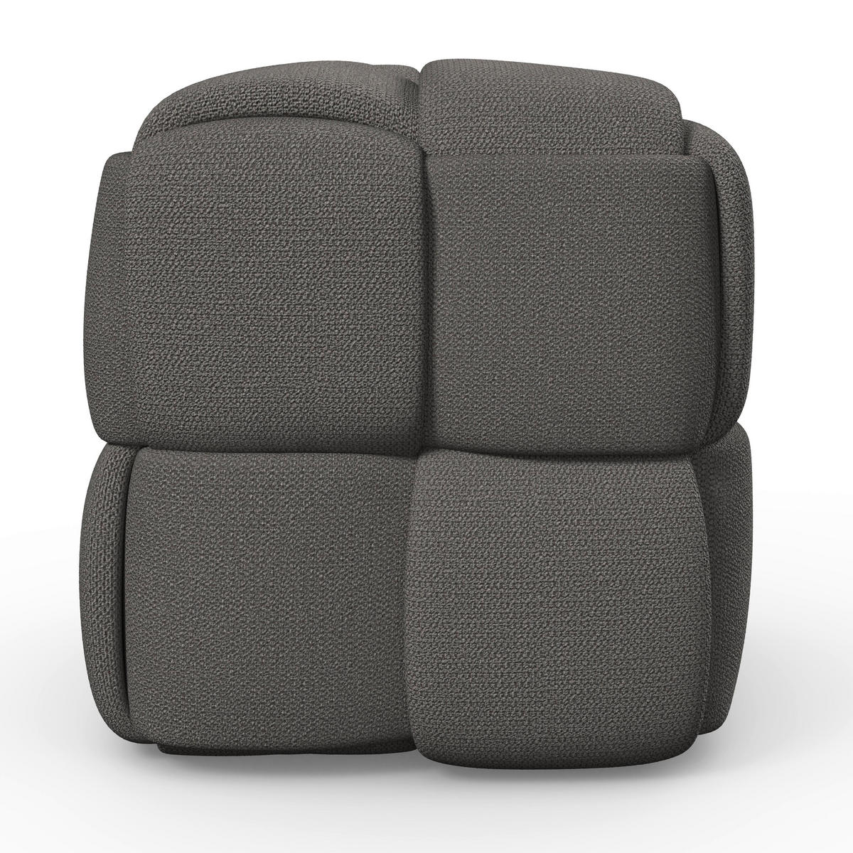 HOCKER Ella Dunkelgrau Bouclé - Dunkelgrau, Holz (45/45/45cm) - Bessagi Home