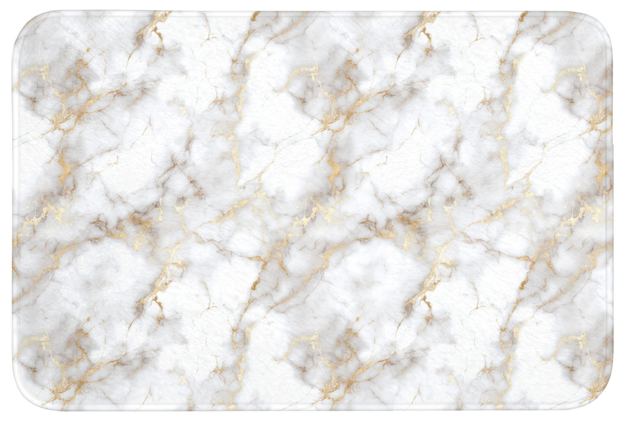 KOUPELNOVÁ PŘEDLOŽKA Zlaté žilky - Mramor - Bílý 90x60 cm - bílá, textil/plast (90/60cm) - OnlyWow