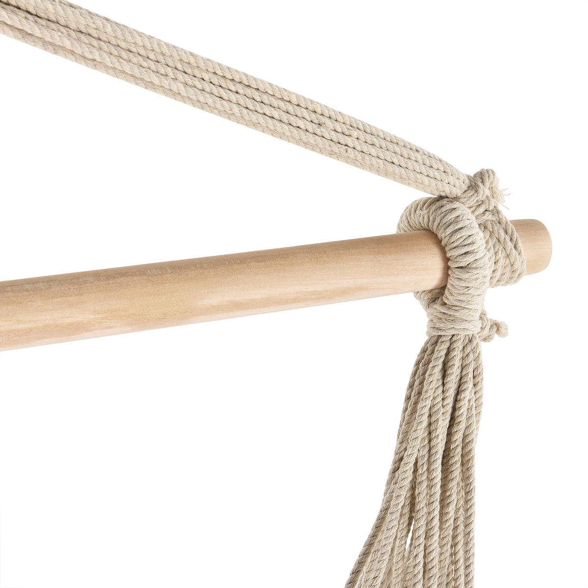 HÄNGESESSEL Chieti - Beige, Holz/Textil (185/140/125cm) - casa.pro