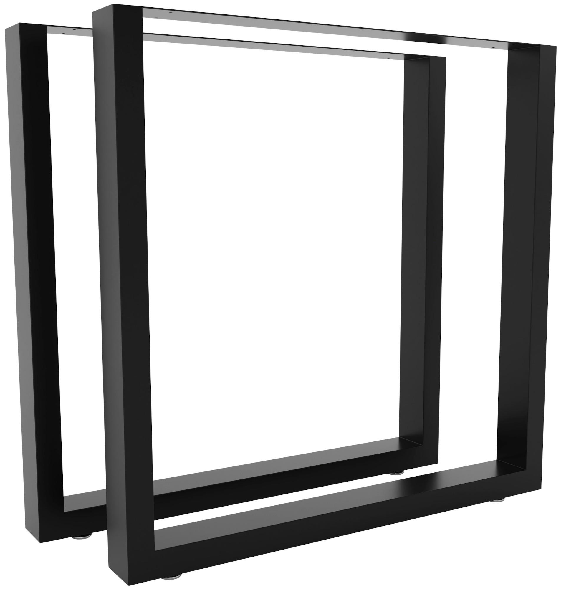 TISCHBEIN 2er Set Metall Schwarz - Schwarz, Metall (40/43/40cm) - CLP