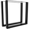 TISCHBEINE Metall CERMO Schwarz | 43x40cm HxB | 2er Set | inkl. Schrauben + Bodenschoner - Schwarz, Metall (40/72/8cm) - DELUKE