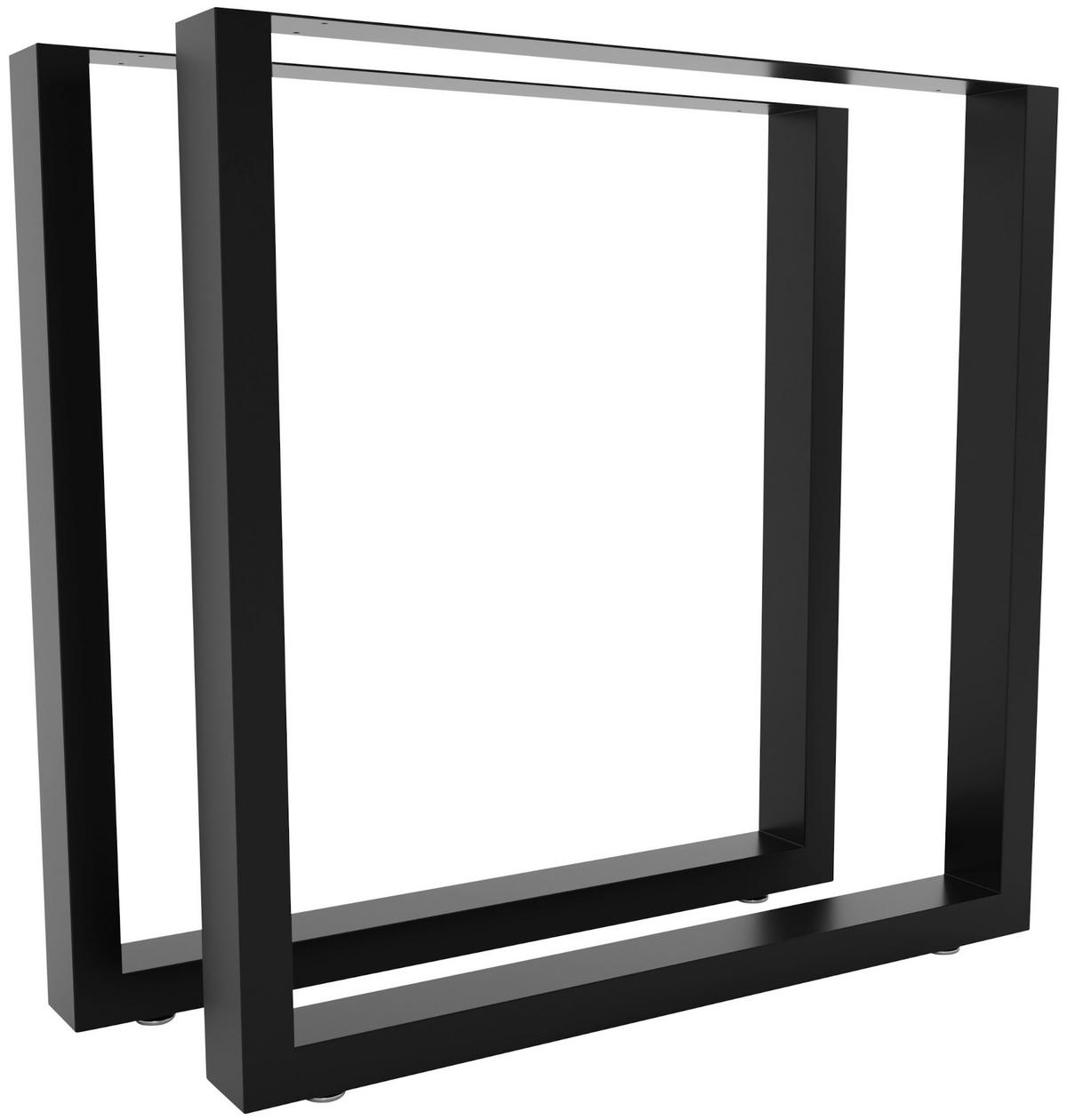 TISCHBEIN 2er Set Metall Schwarz - Schwarz, Metall (40/43/40cm) - CLP