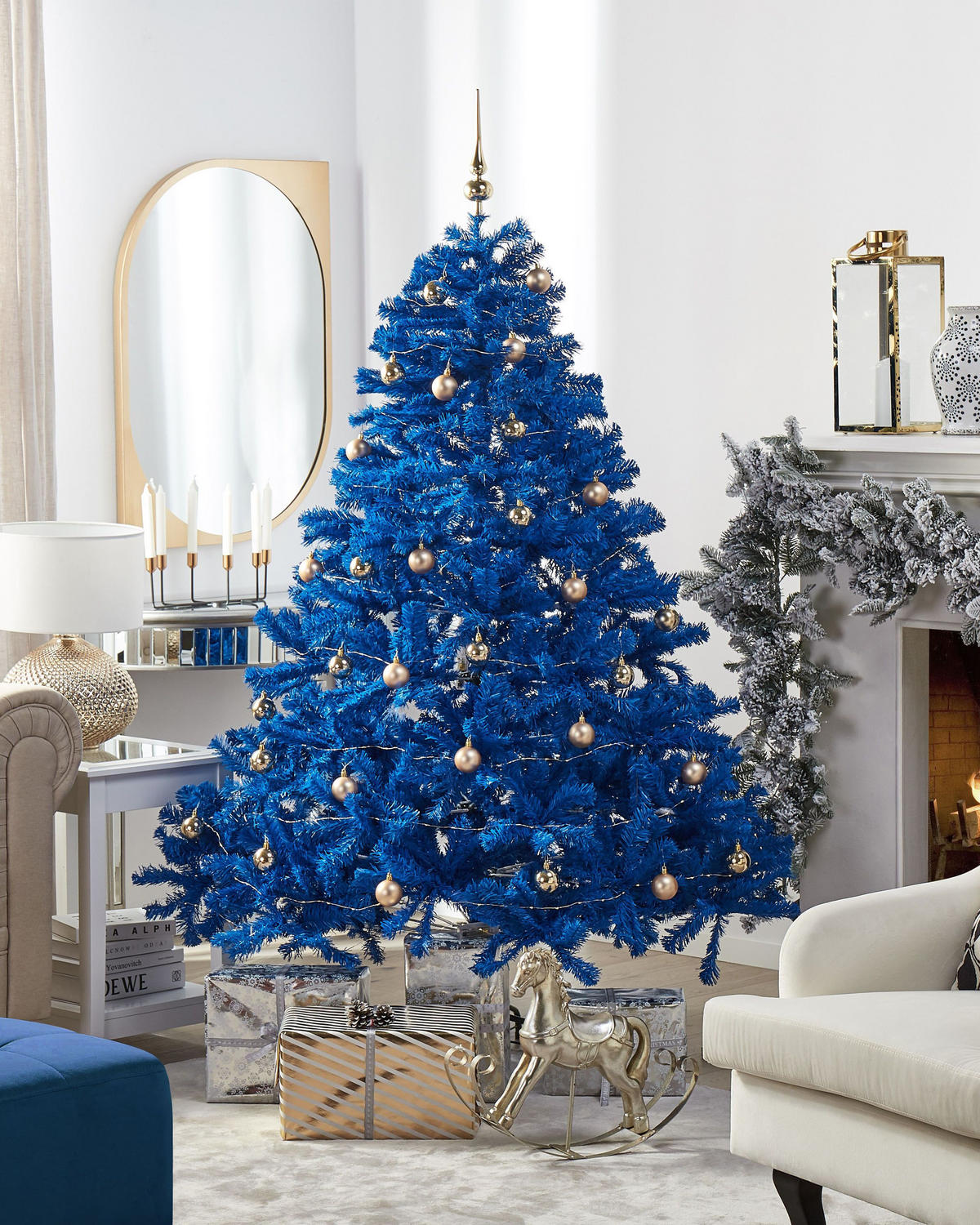 WEIHNACHTSBAUM 210 cm Blau Farnham - Blau, Kunststoff (210cm) - Beliani
