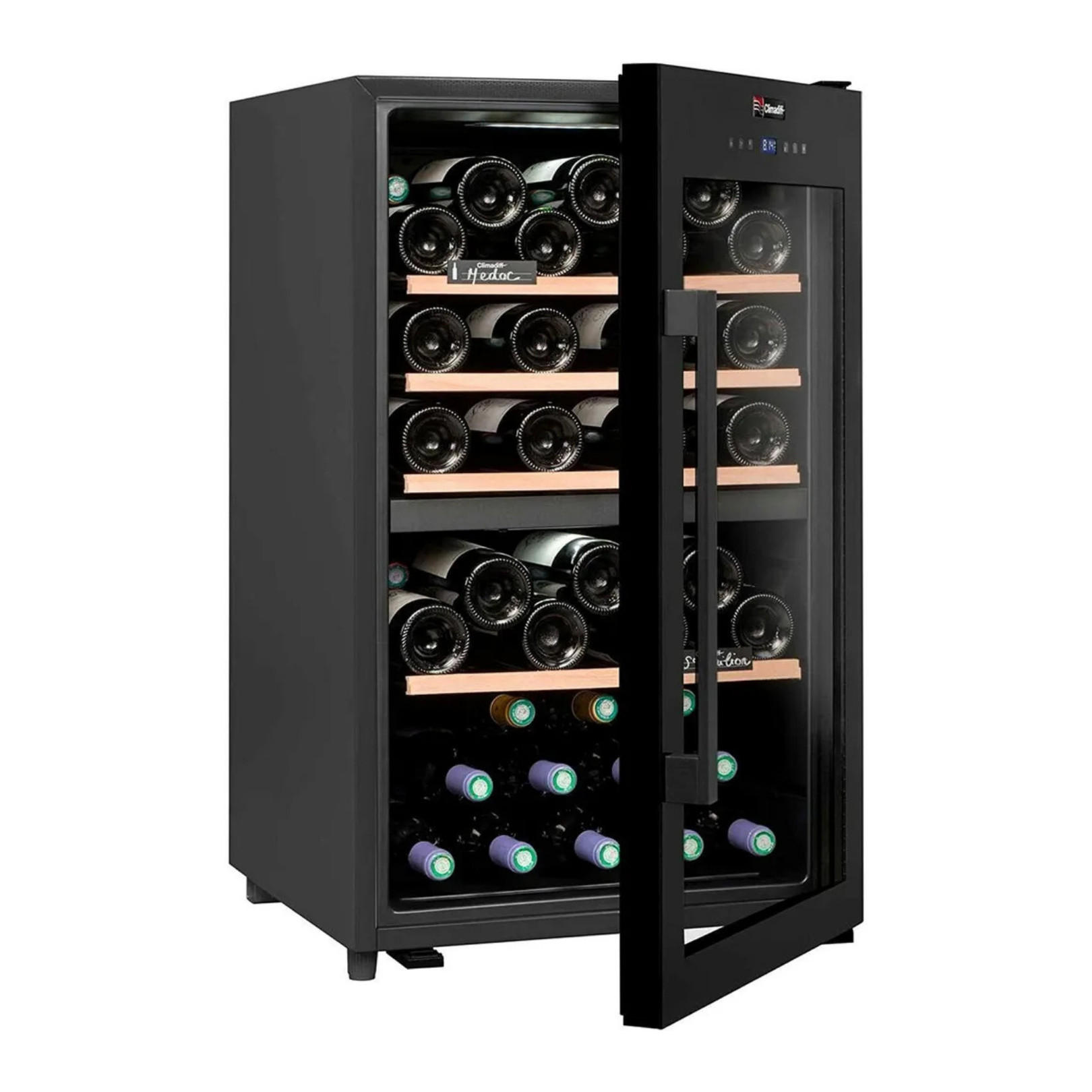 WEINKÜHLSCHRANK CD56 Schwarz 56 Flaschen Doppelzone - Schwarz, Metall (50/85/54cm) - JUNG