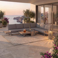 LOUNGEGARNITUR Sabrina Grau Metall/Outdoorstoff - Grau, Metall - Bessagi Garden