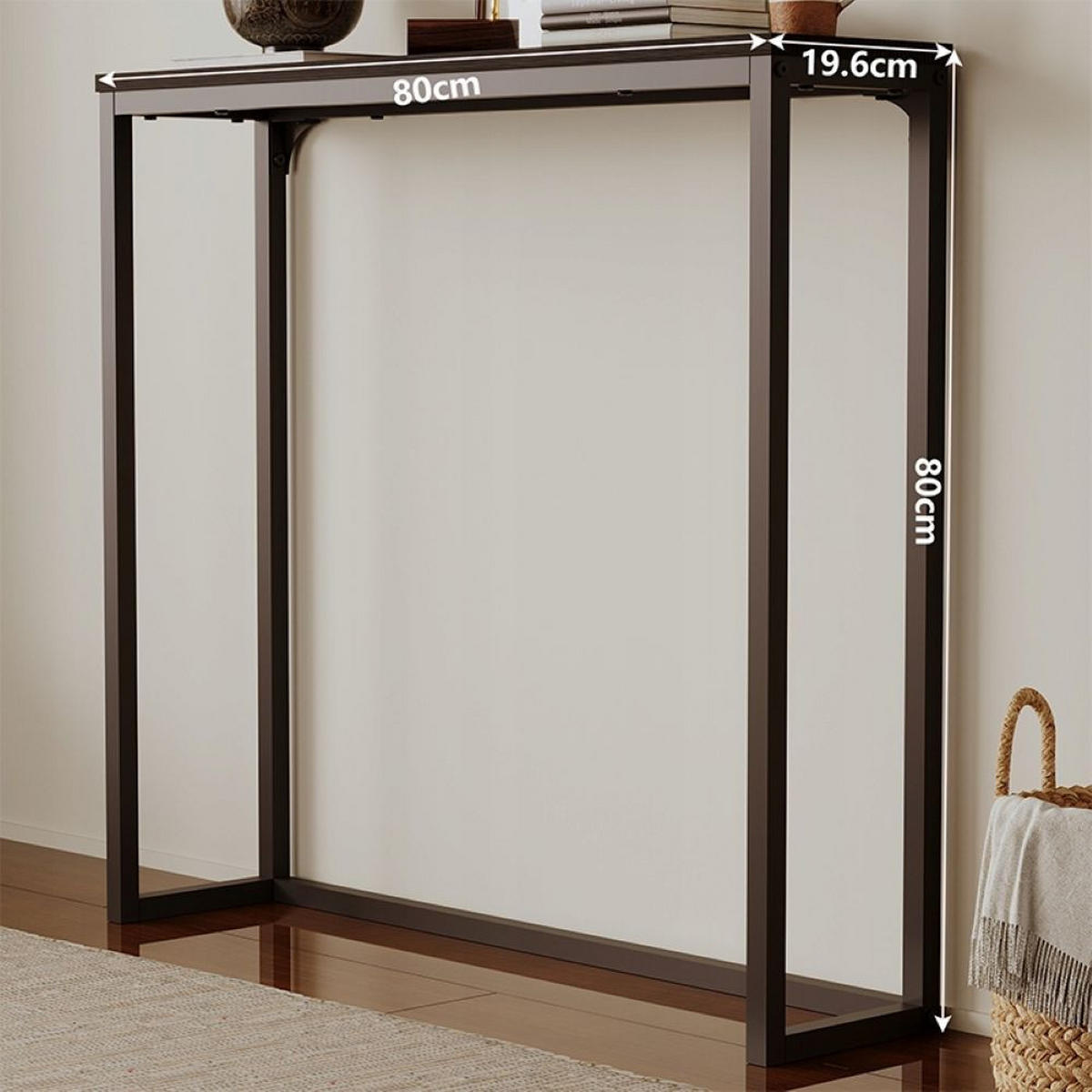 KONSOLE, schwarz 19.6/80/80 cm - Schwarz, Holzwerkstoff (80/80/19.6cm)