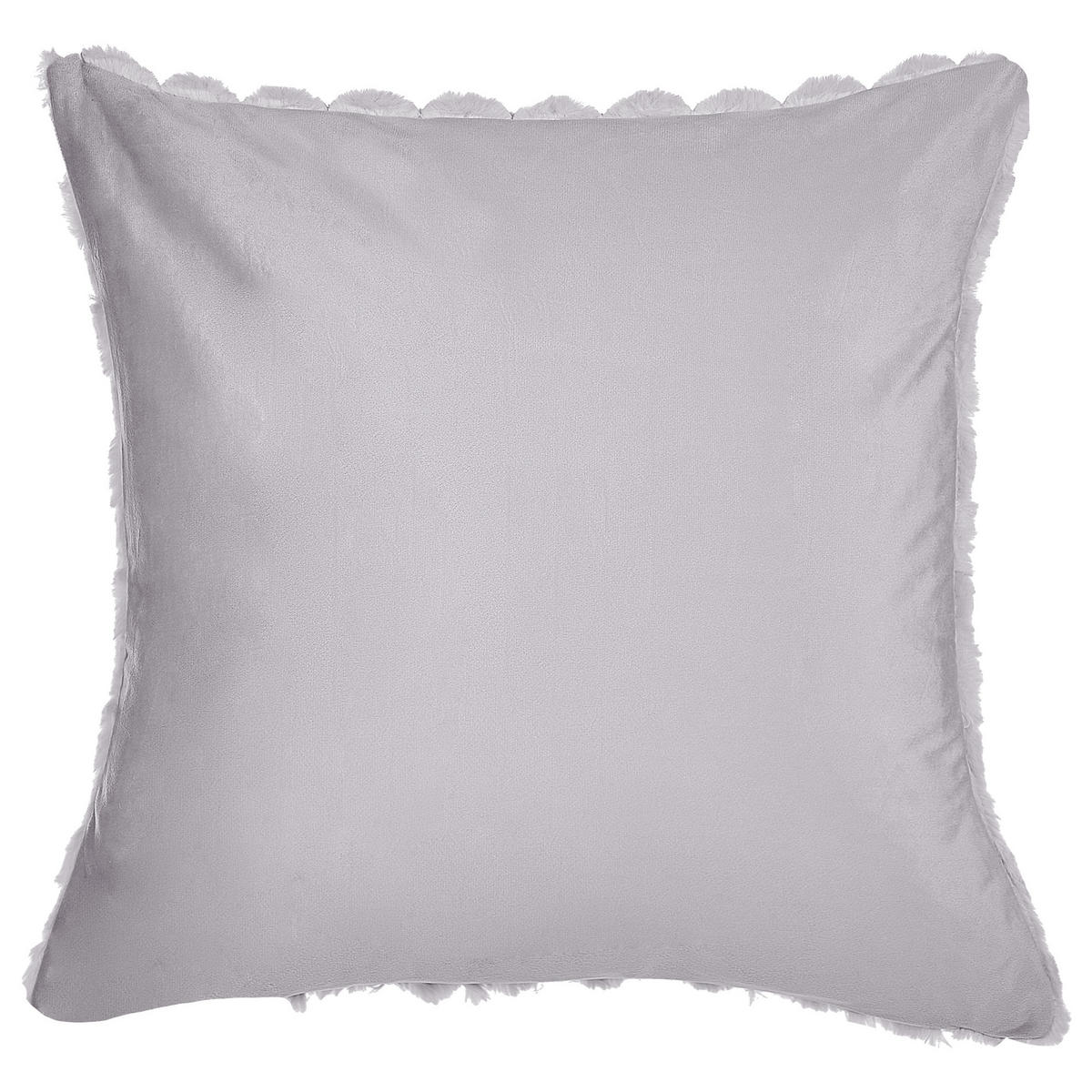 DEKOKISSEN 2er-Set Hellgrau 43/43 cm Purslane - Hellgrau, Textil (43/43cm) - Beliani