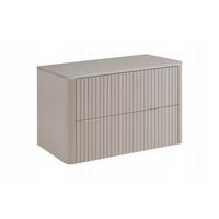 WASCHBECKENUNTERSCHRANK LINEA hängend geriffelt Kaschmir matt mit Waschtischplatte 80/48/44 cm - Kaschmir, Holzwerkstoff (80/48.4/43.7cm) - Rodan