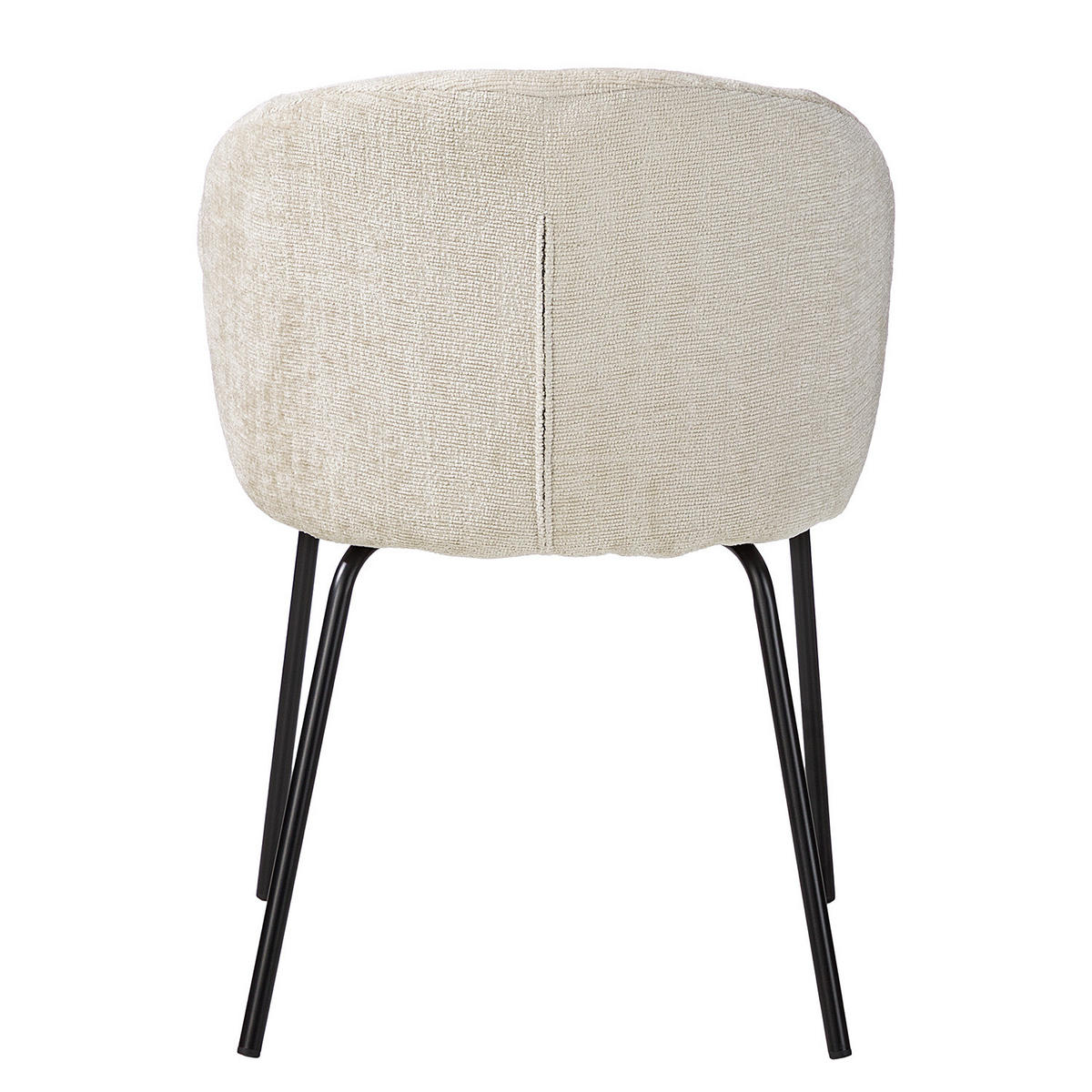 POLSTERSTUHL - Chenille / Edelstahl, 2er-Set - Beige/Schwarz, Textil (54/78/50cm) - home24